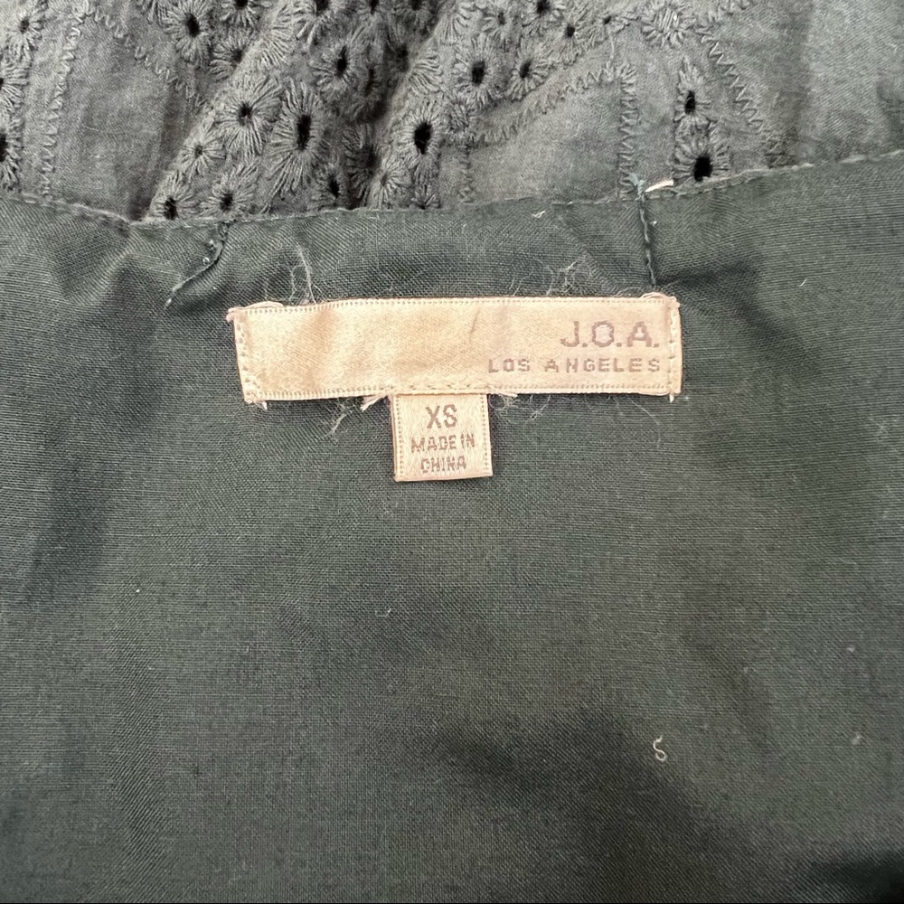 J.O.A. Green Teal Eyelet Off The Shoulder Mini Dress G-20 - Picture 8 of 12